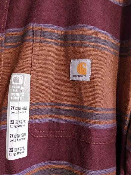 NWT Ladies Carhartt Flannel Shirt Plus Size 2XL Approx 20 22 24 New Rugged Top - Picture 3 of 10